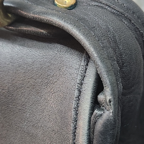 Vintage COACH Stewardess 9525 Brass Black Leather Crossbody Bag Costa Rica - Picture 9 of 16